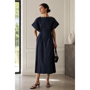 Plan C Italy Navy Button Back Midi Dress EU 36 US 2
